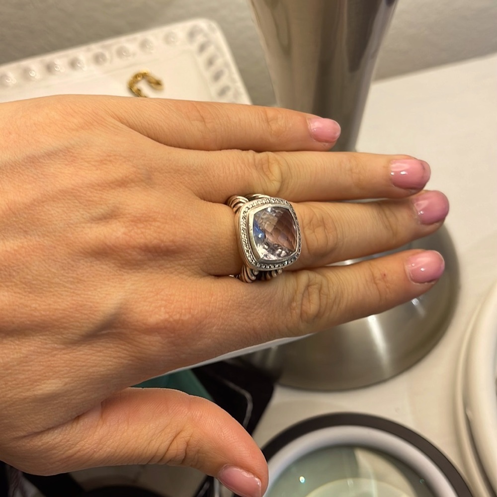 David Yurman 14MM Lavender Amethyst Albion Ring diamonds 925 rare authentic 10.5 - Picture 7 of 16